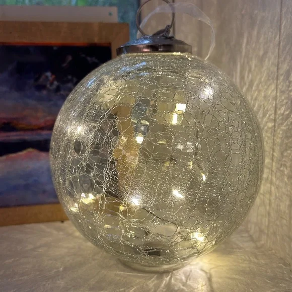 Crackle Glass Lighted Ornament - Picture 4 of 5